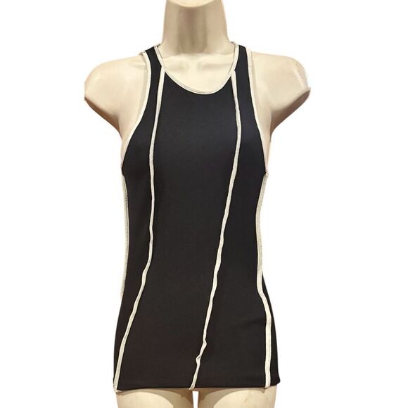 Nanushka ENNA Patchwork Mesh-Jersey Tank Top in Black NWT Size XS - Picture 6 of 9